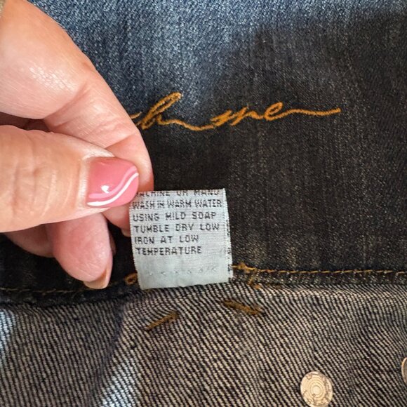 Touch Me High-Waisted Jeans Womens Size 18 Mega Wear Blue Dark Wash Denim - Picture 4 of 9